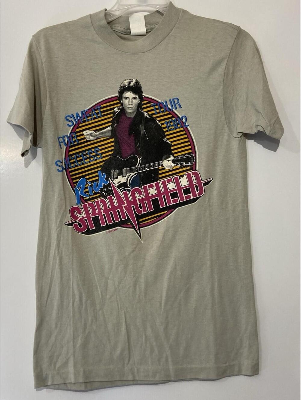 Mens CHED Vintage 1982 Rick Springfield Sweat For Success Tour Shirt Sz M